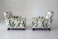 Coppia di sedie Seniah con schienale in felce verde di William Haines