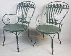 Pair of Green Francois Carre Chairs Designed by Le Corbusier