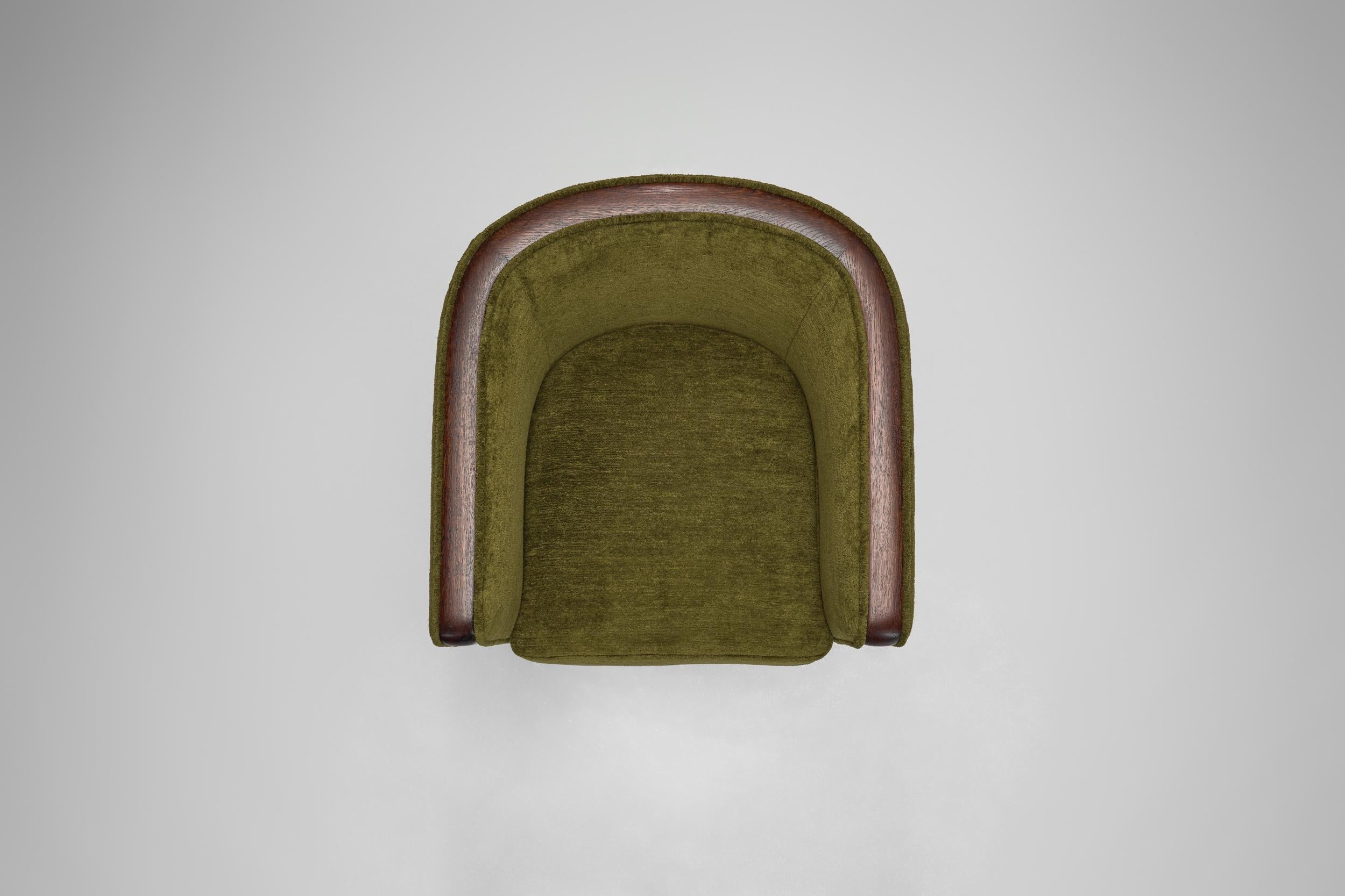 Paar grüne Funkis-Sessel mit Eichenholzrahmen, skandinavisch, 1930er Jahre im Angebot 2