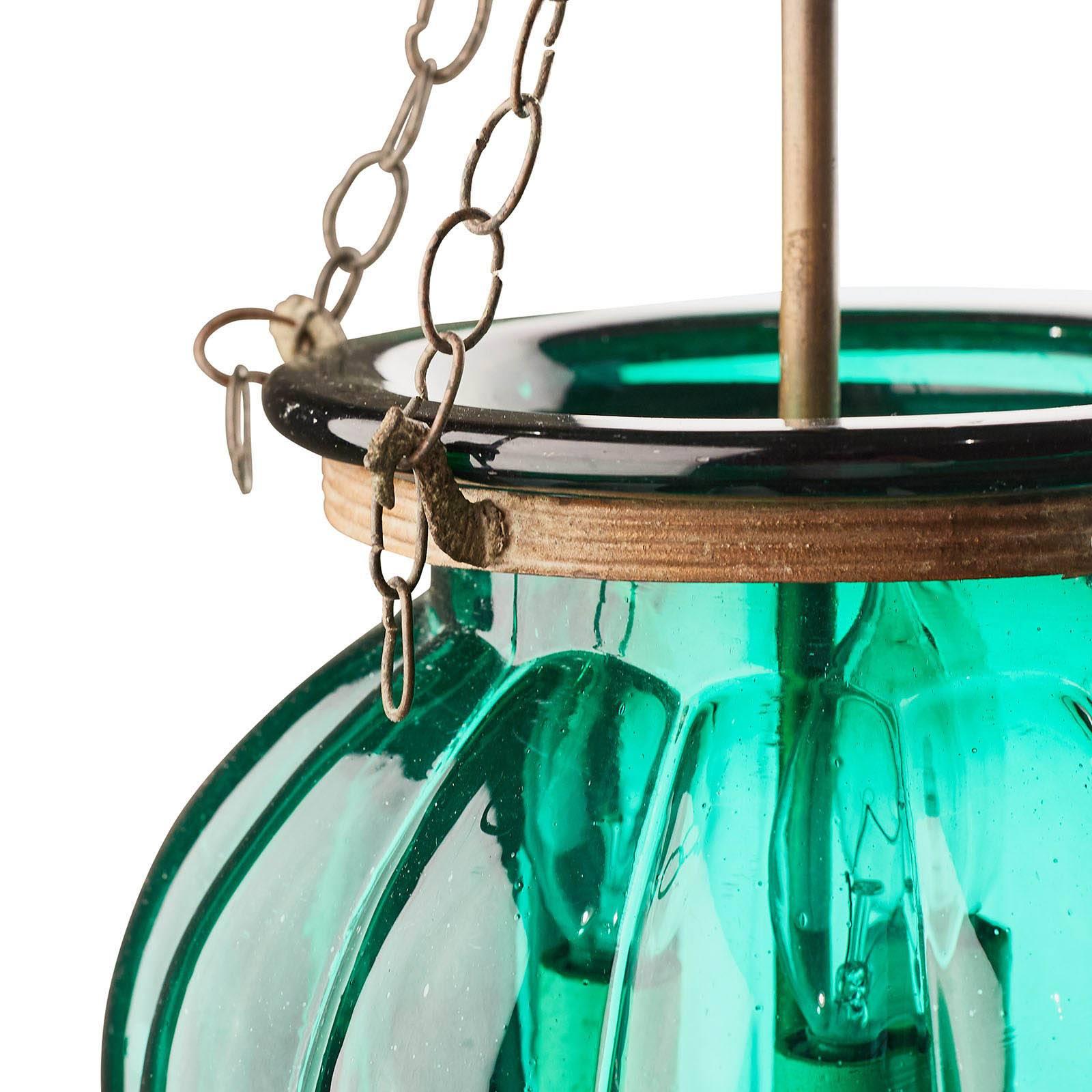 Pair of Green Glass Bell Jar Lanterns, India, circa 1900 In Good Condition In San Francisco, CA