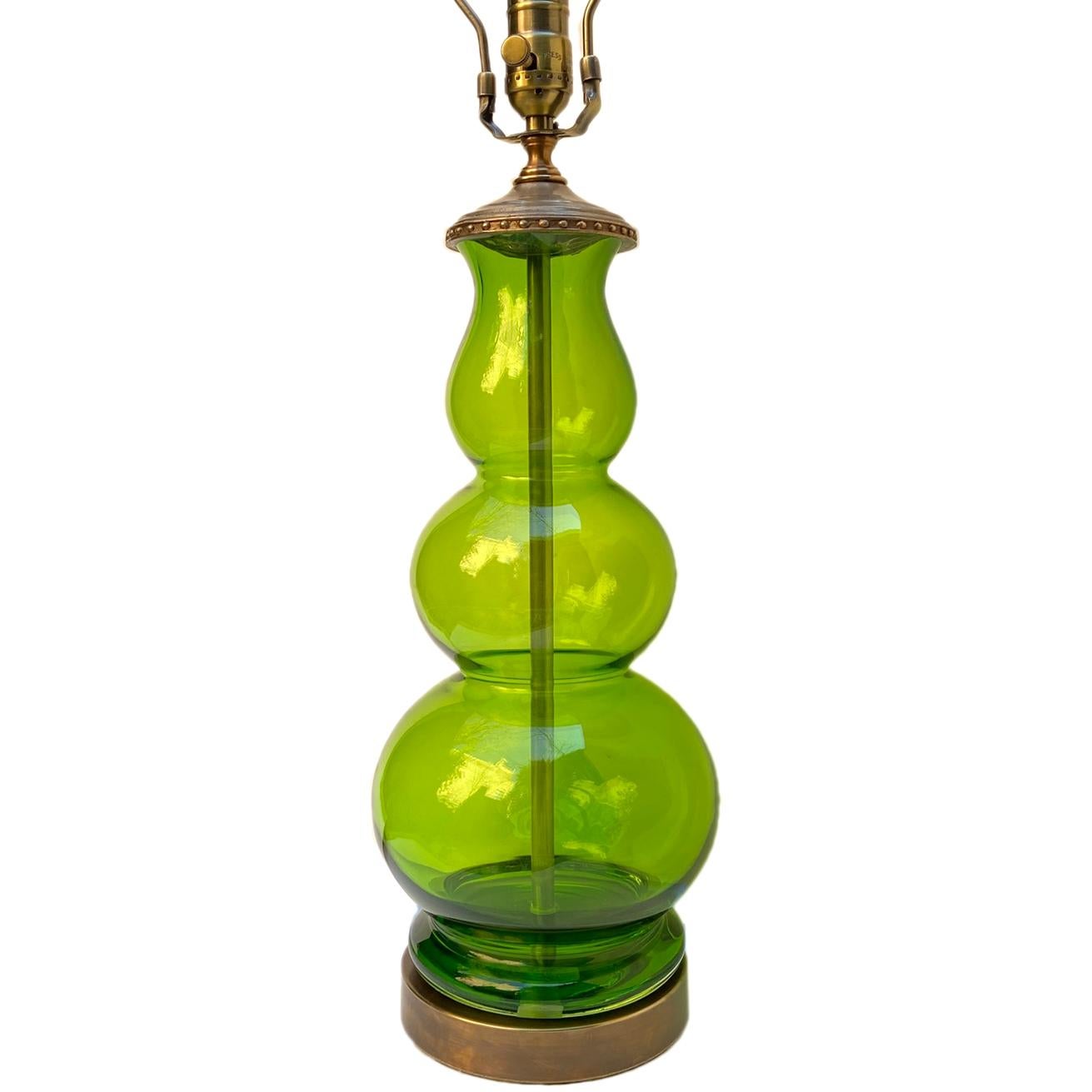 vintage green glass lamps