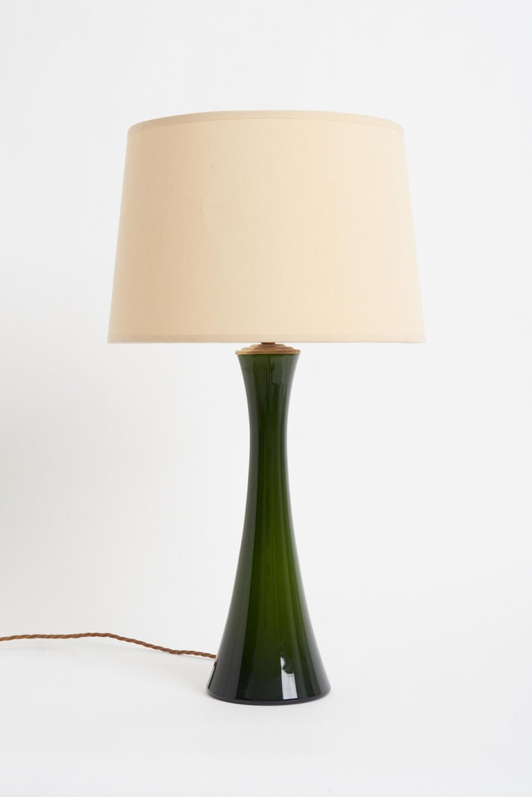 Pair of Green Glass Table Lamps by Berndt Nordstedt For Sale at 1stDibs
