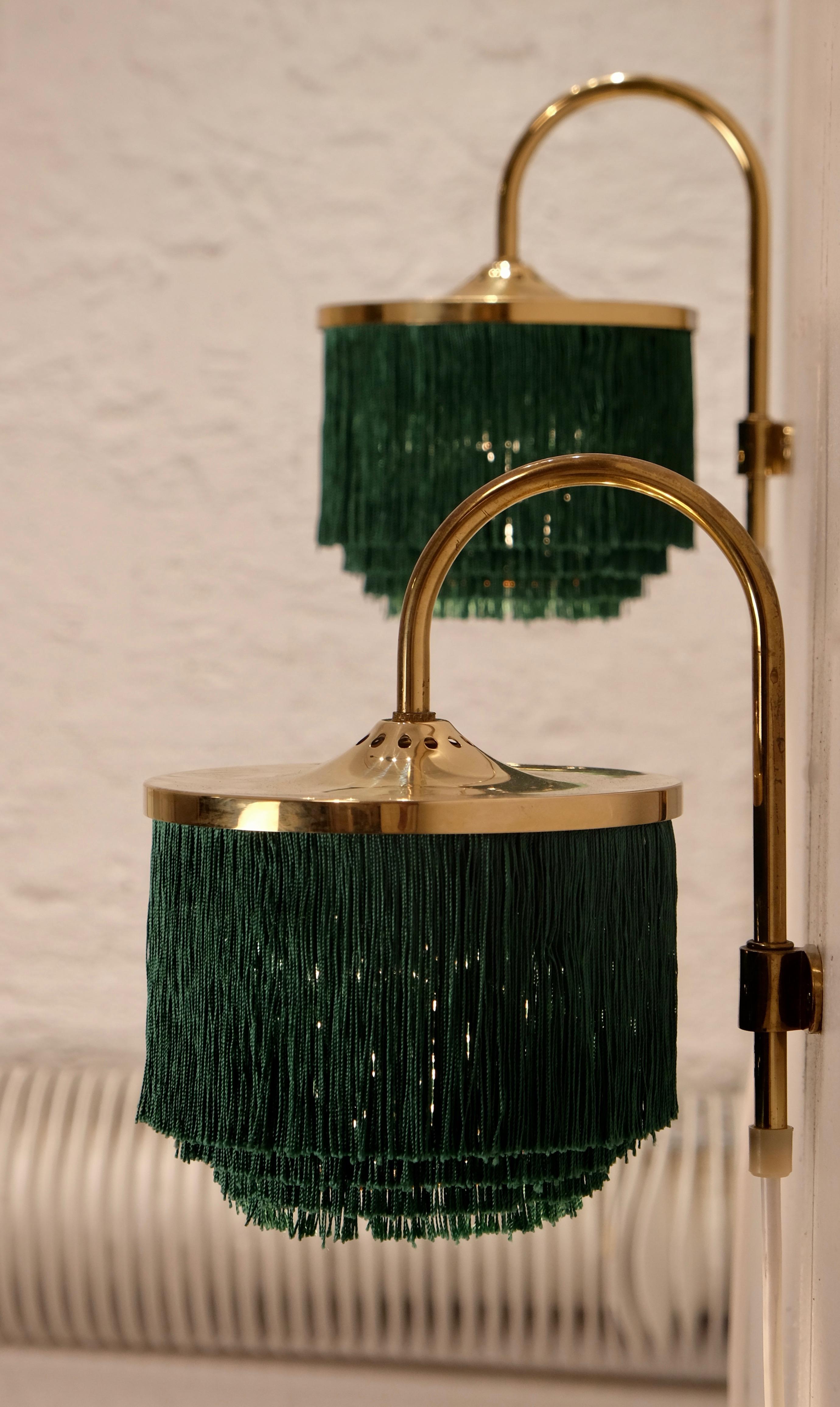 Mid-20th Century Pair of Green Hans-Agne Jakobsson V271 Wall Lights, 1960s For Sale