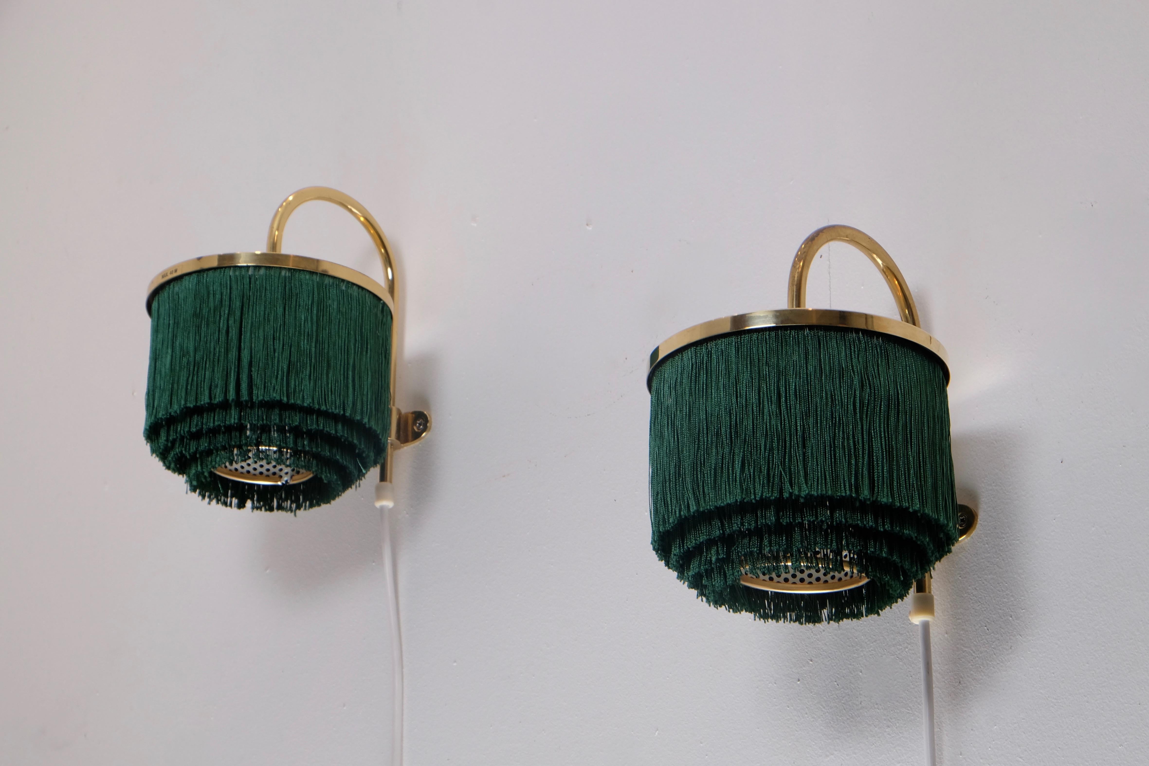 Pair of Green Hans-Agne Jakobsson V271 Wall Lights, 1960s For Sale 3