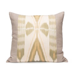 Pair of Green Ikat Throw Pillows