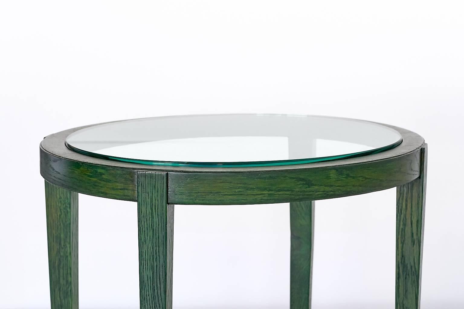 Pair of Green Italian Art Deco Side Tables Designed for a Florentine Residence 1