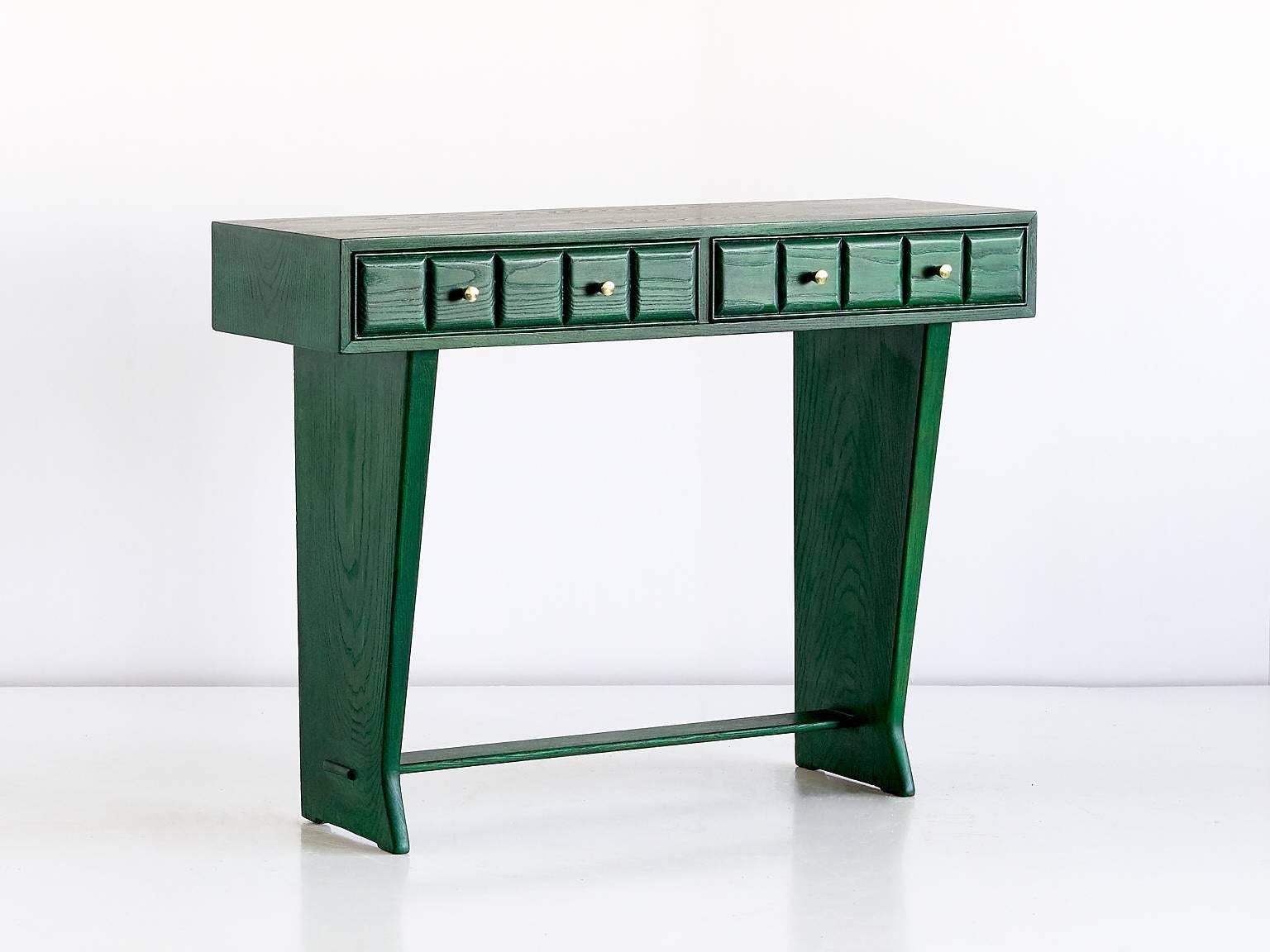 Pair of Green Italian Art Deco Side Tables Designed for a Florentine Residence 3