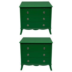 Pair of Green Lacquered Chests