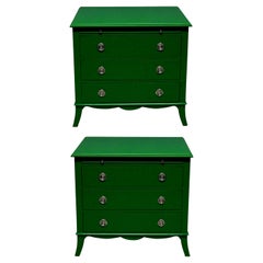 Pair of Green Lacquered Chests in the Manner of Dorothy Draper