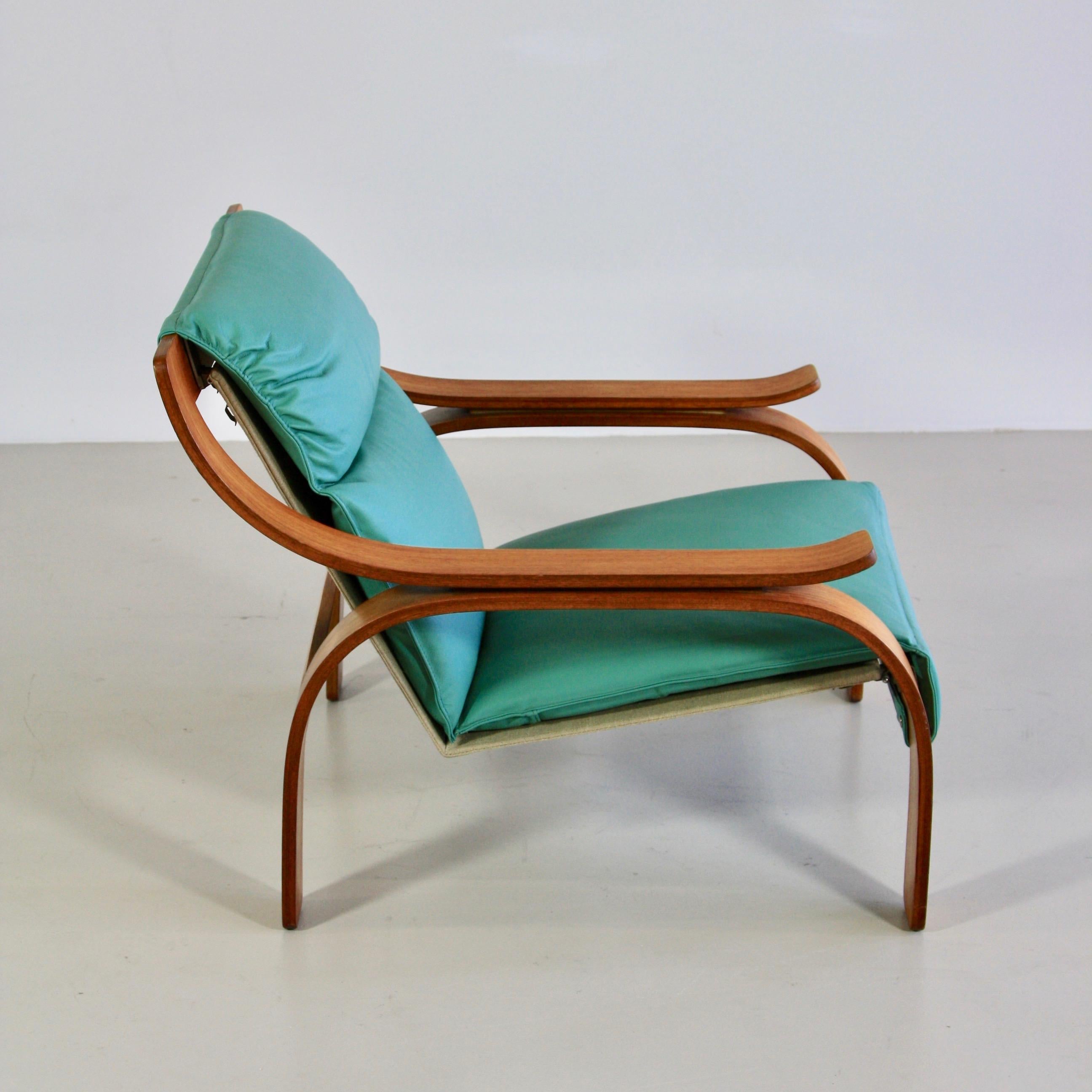 Modern Pair of Green Leather Armchairs by Marco Zanuso, 1964 For Sale