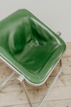 Paire de chaises pliantes Plona en cuir vert