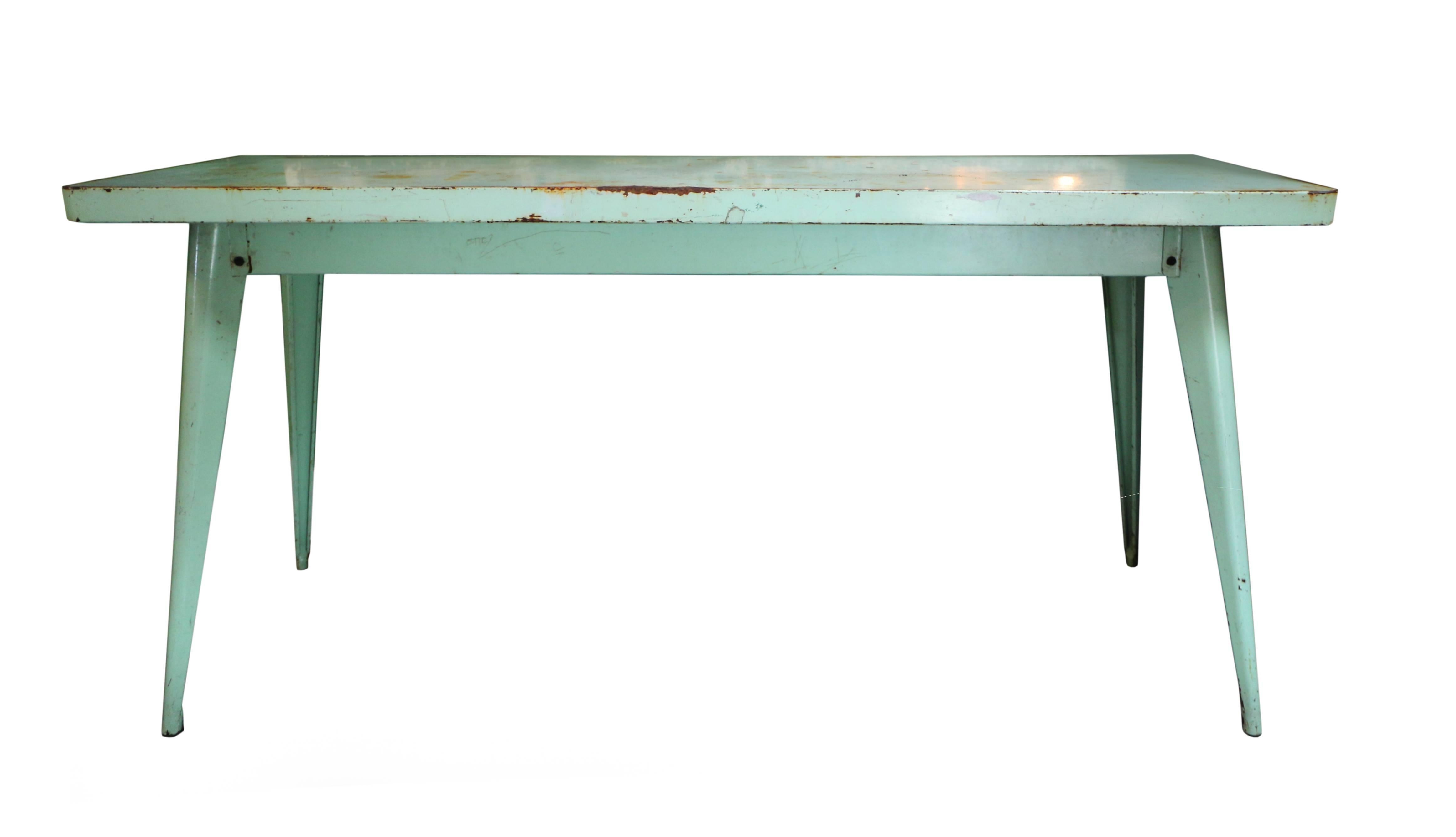 20th Century Pair of Green Metal Tables