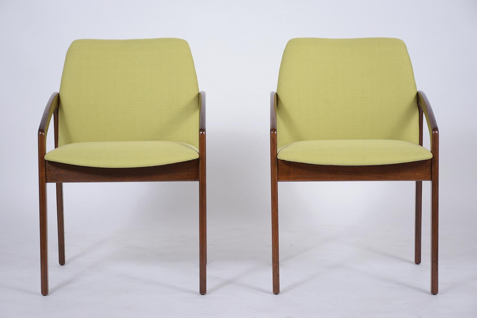 Carved Vintage 1960 Mid-Century Modern Teak Armchairs