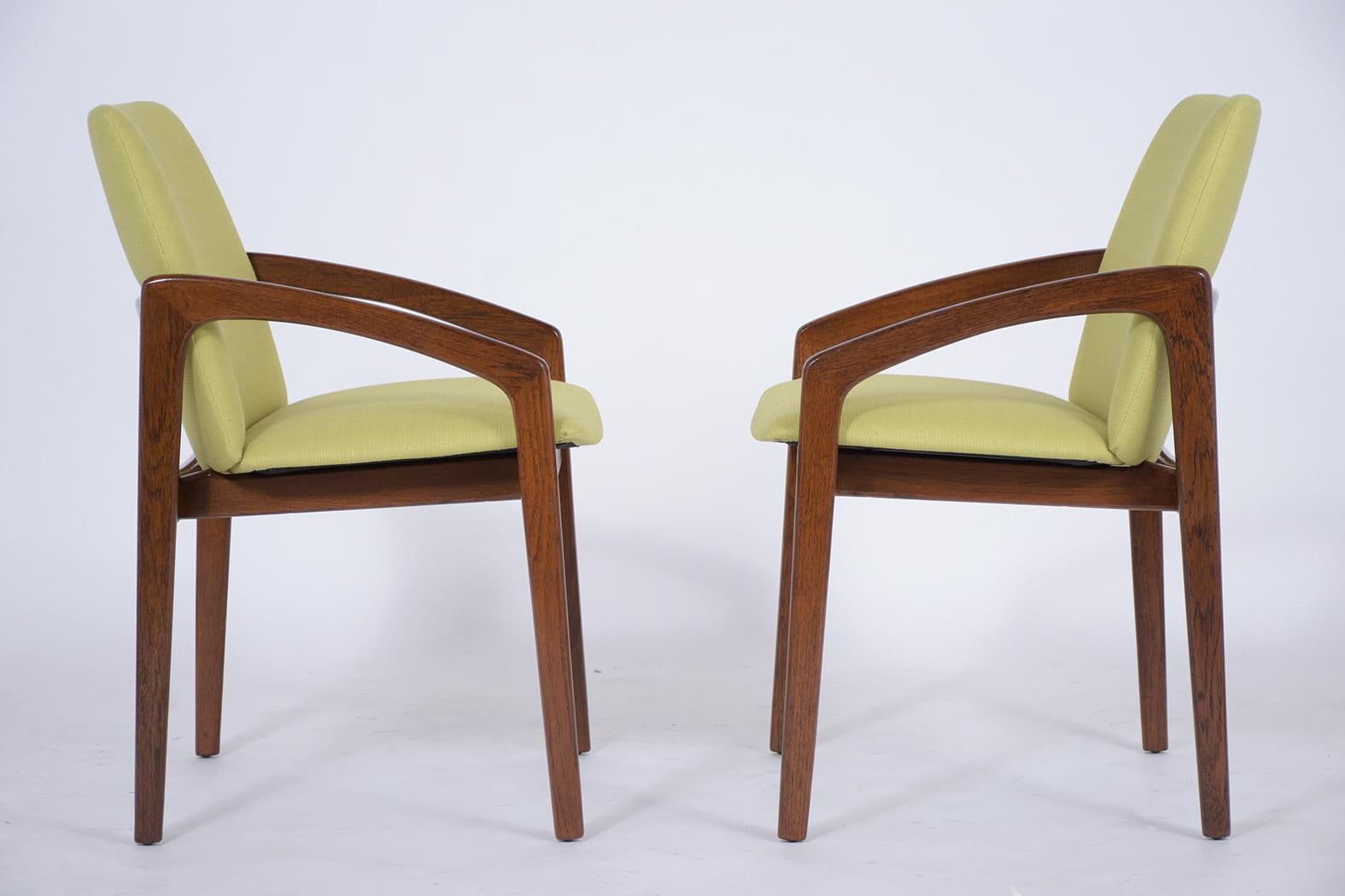 Vintage 1960 Mid-Century Modern Teak Armchairs 3