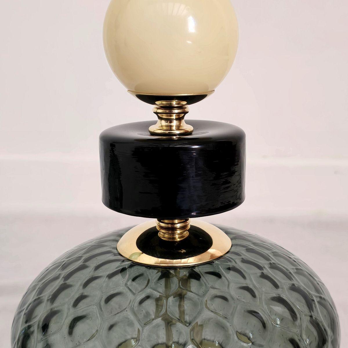 Coppia di lampade in vetro di Murano verde, Italia In condizioni ottime in vendita a Dallas, TX