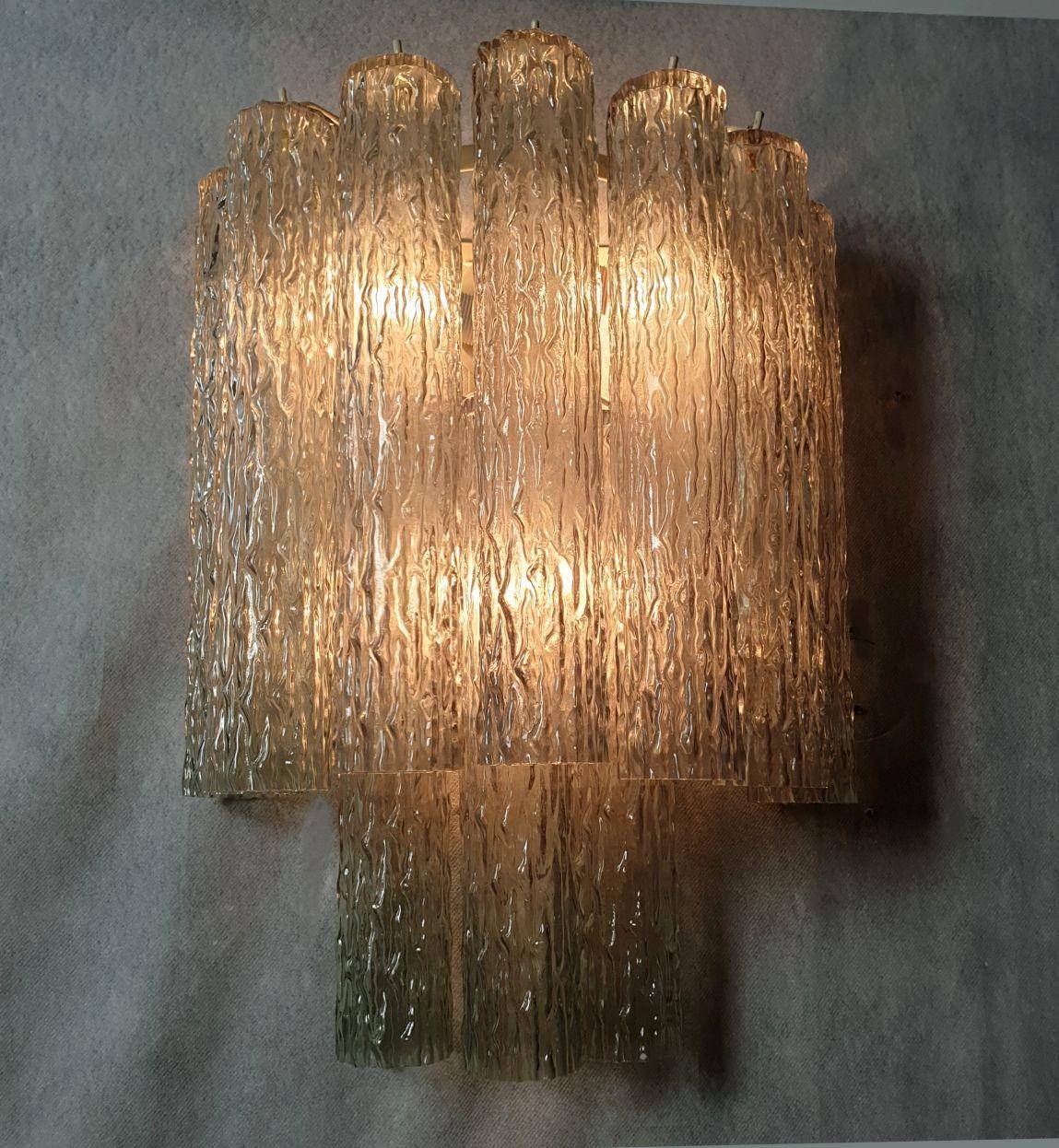 Italian Pair of green Murano glass sconces For Sale