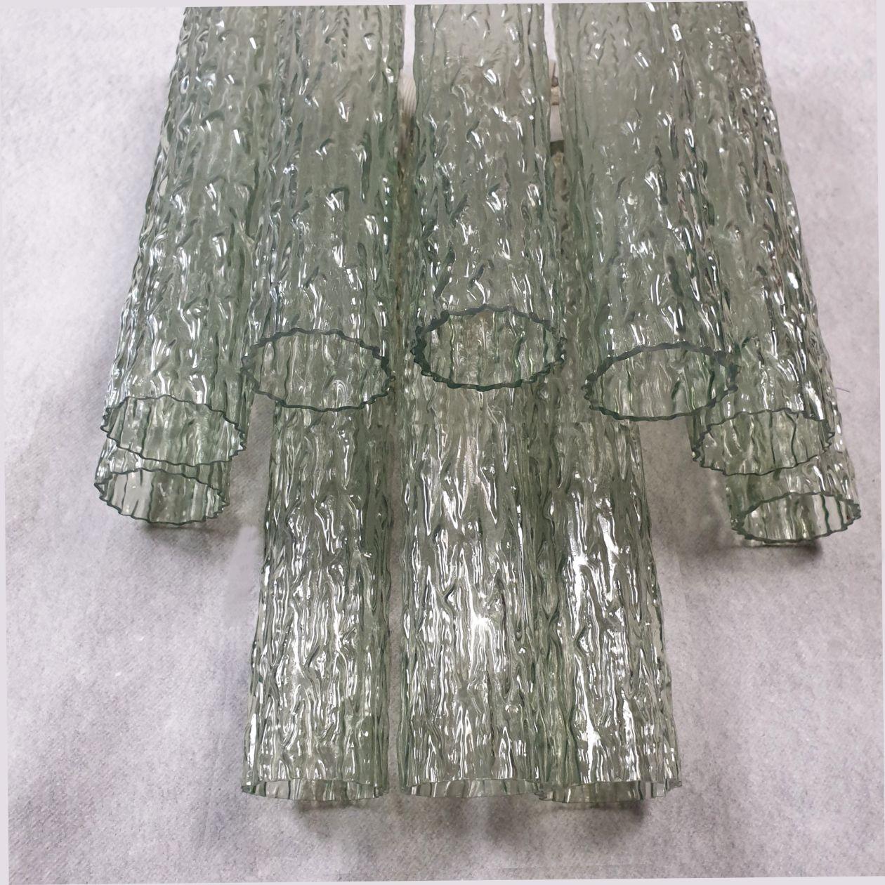 Pair of green Murano glass sconces In Excellent Condition For Sale In Dallas, TX