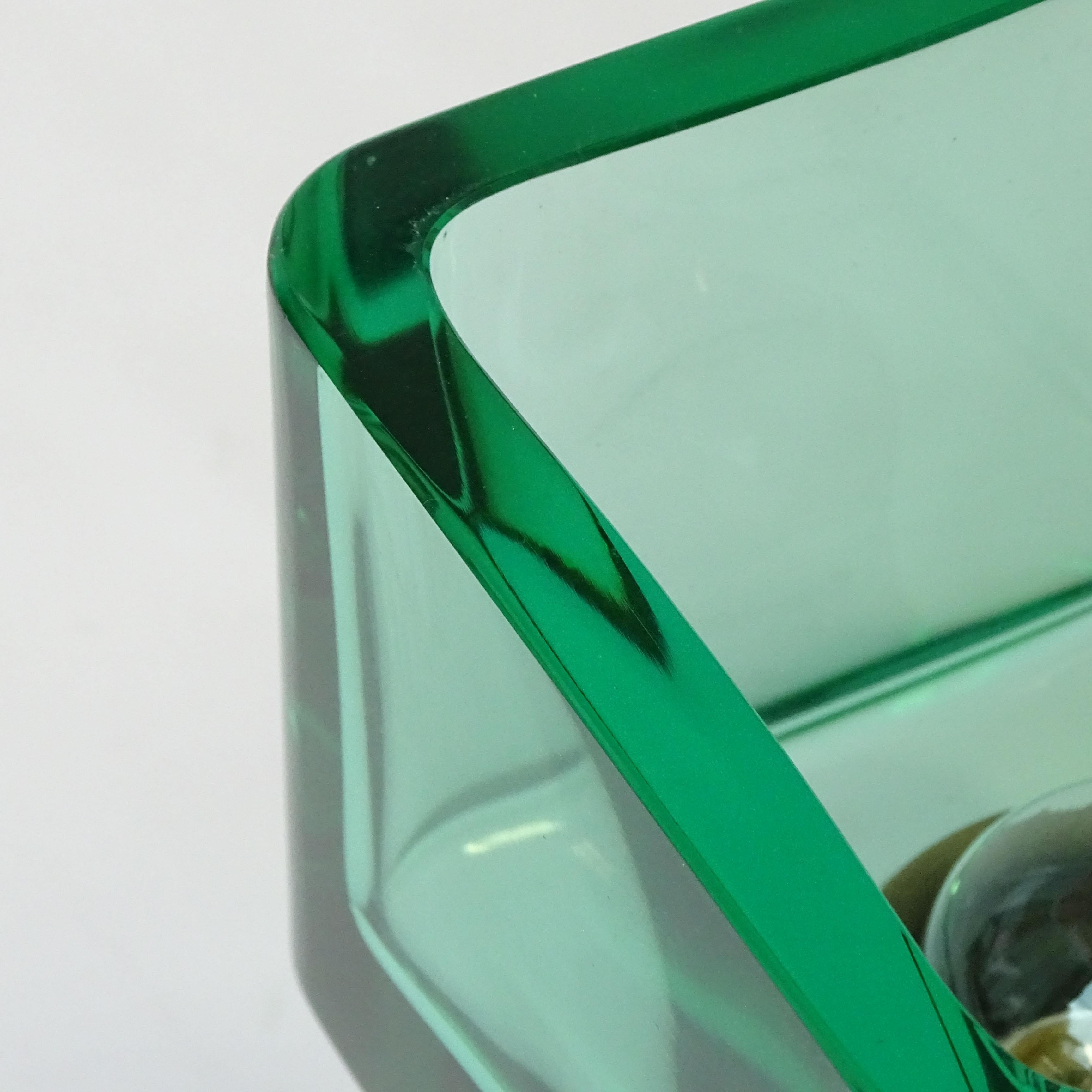 Paar Wandlampen aus grünem Muranoglas von Seguso, Italien 1960er Jahre (Mitte des 20. Jahrhunderts) im Angebot