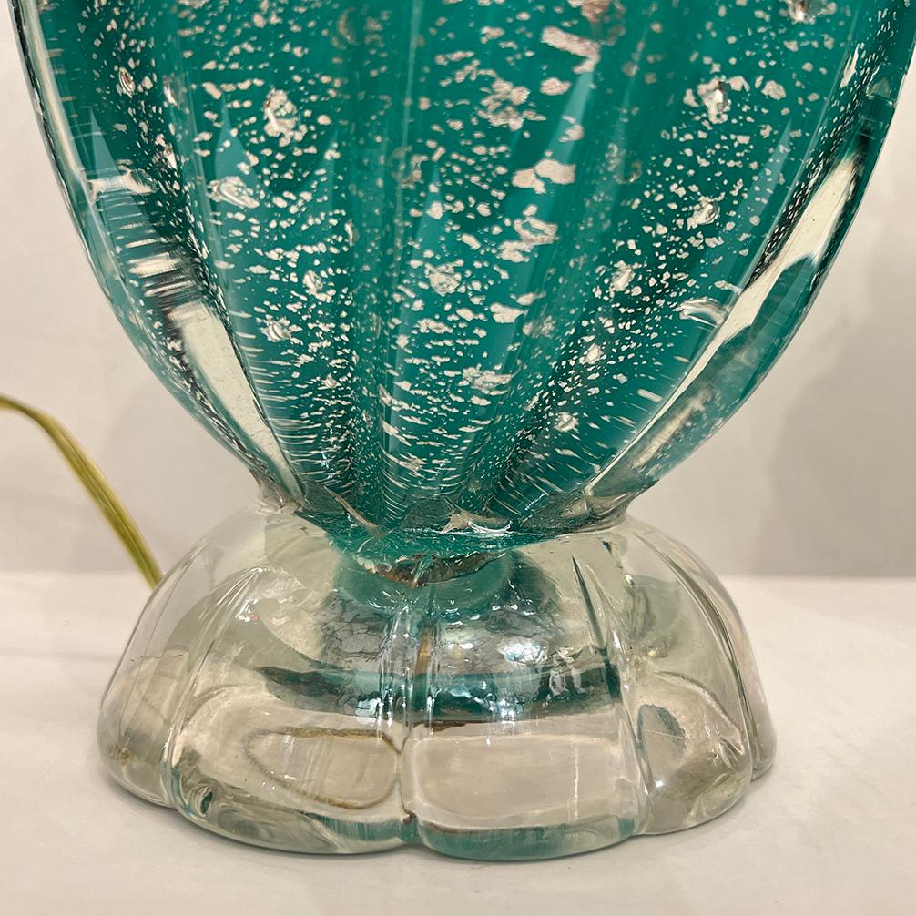 Verre de Murano Paire de lampes de Murano vertes en vente