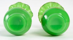 Pair of Green Opaline Vases, 1840s