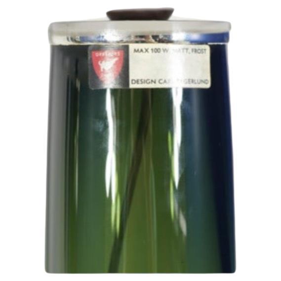 Mid-Century Modern Paire de lampes vertes Orrefors Design by Carl Fagerlund Orrefors, Suède, 1970 en vente