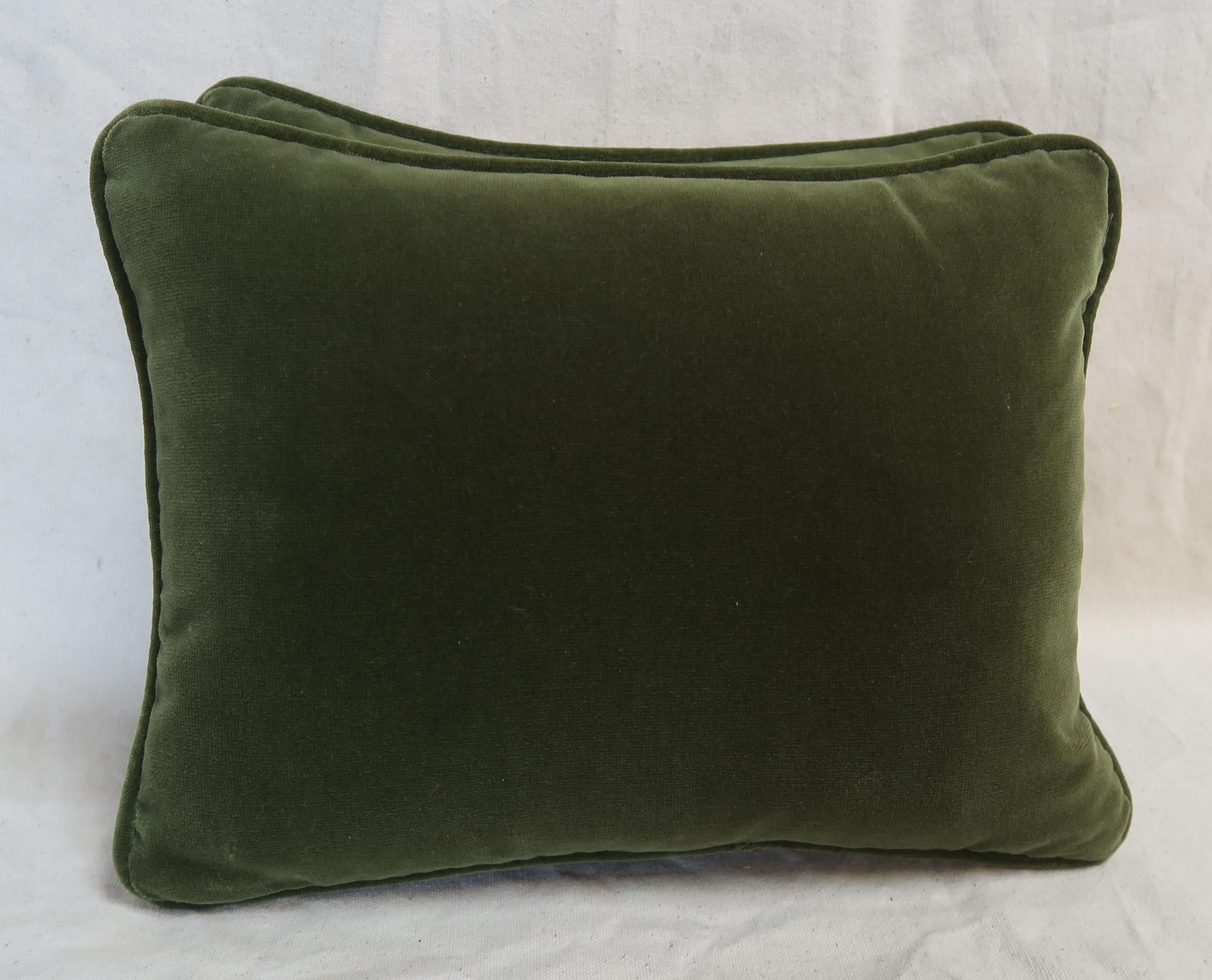 Gold Pair of Green Orsini Fortuny Pillows