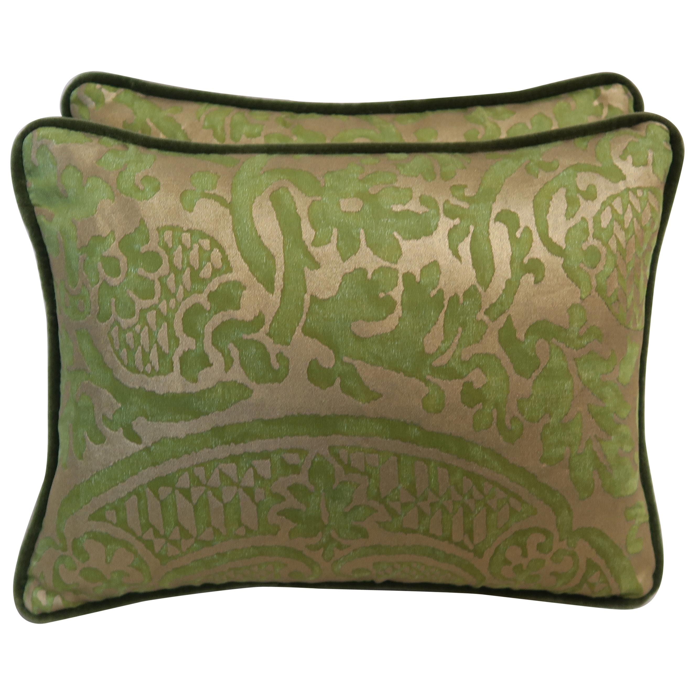 Pair of Green Orsini Fortuny Pillows