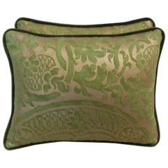 Vintage Pair of Green Orsini Fortuny Pillows