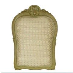 Pair of Green Painted French Style Side Chairs with Shell Motif and Tufted Seat