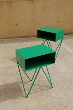 Pair of Green Robot Bedside Tables - Nightstands