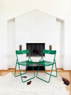 Pair of Green Swedish Postmodern 80s Vintage Nils Gammelgaard Ikea "Ted" Chairs