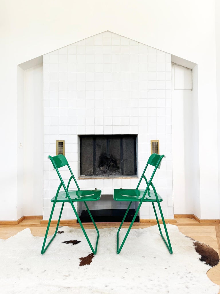 Pair of Green Swedish Postmodern 80s Vintage Nils