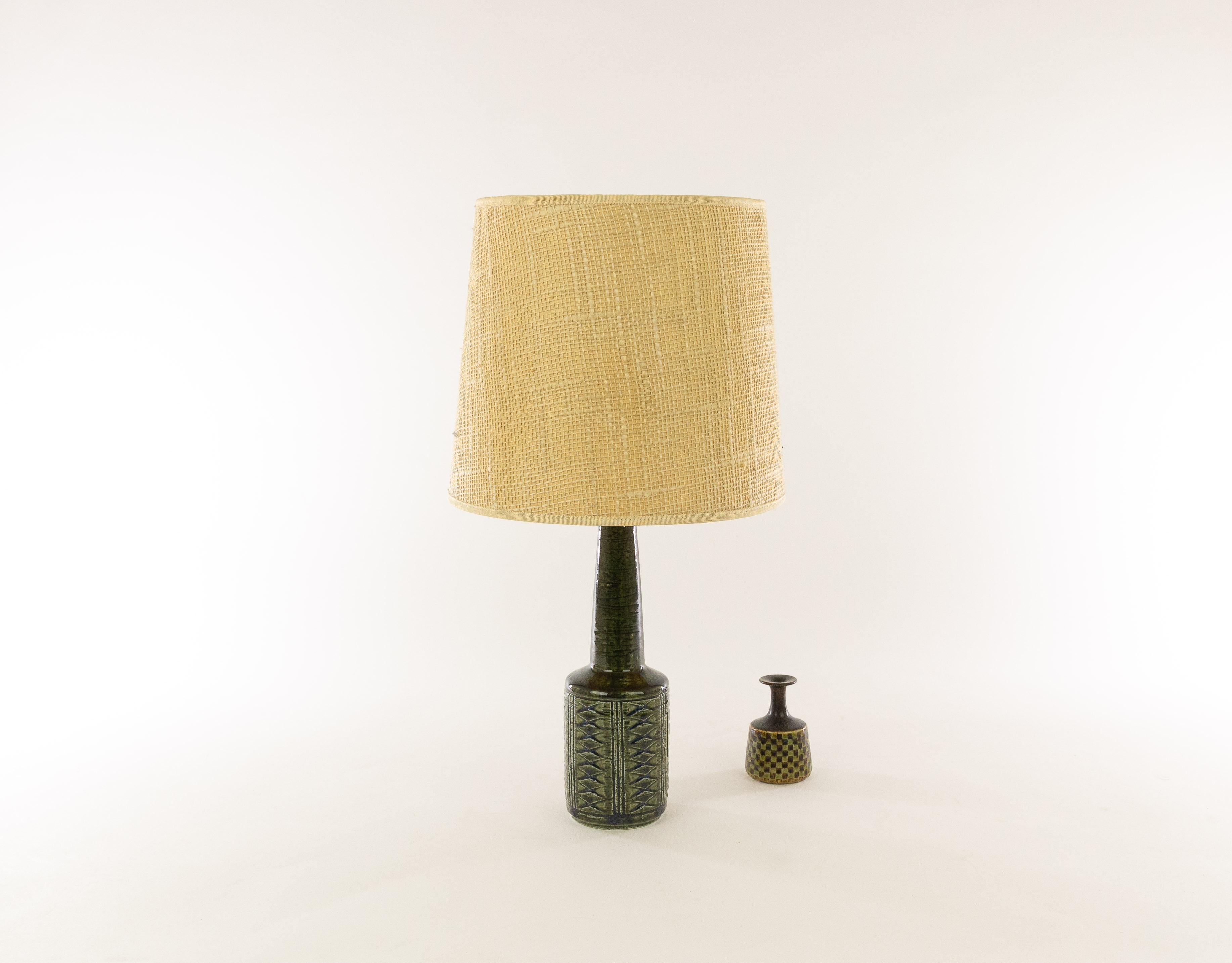 Danish Pair of Green Table Lamps DL/21 by Annelise & Per Linnemann-Schmidt for Palshus For Sale
