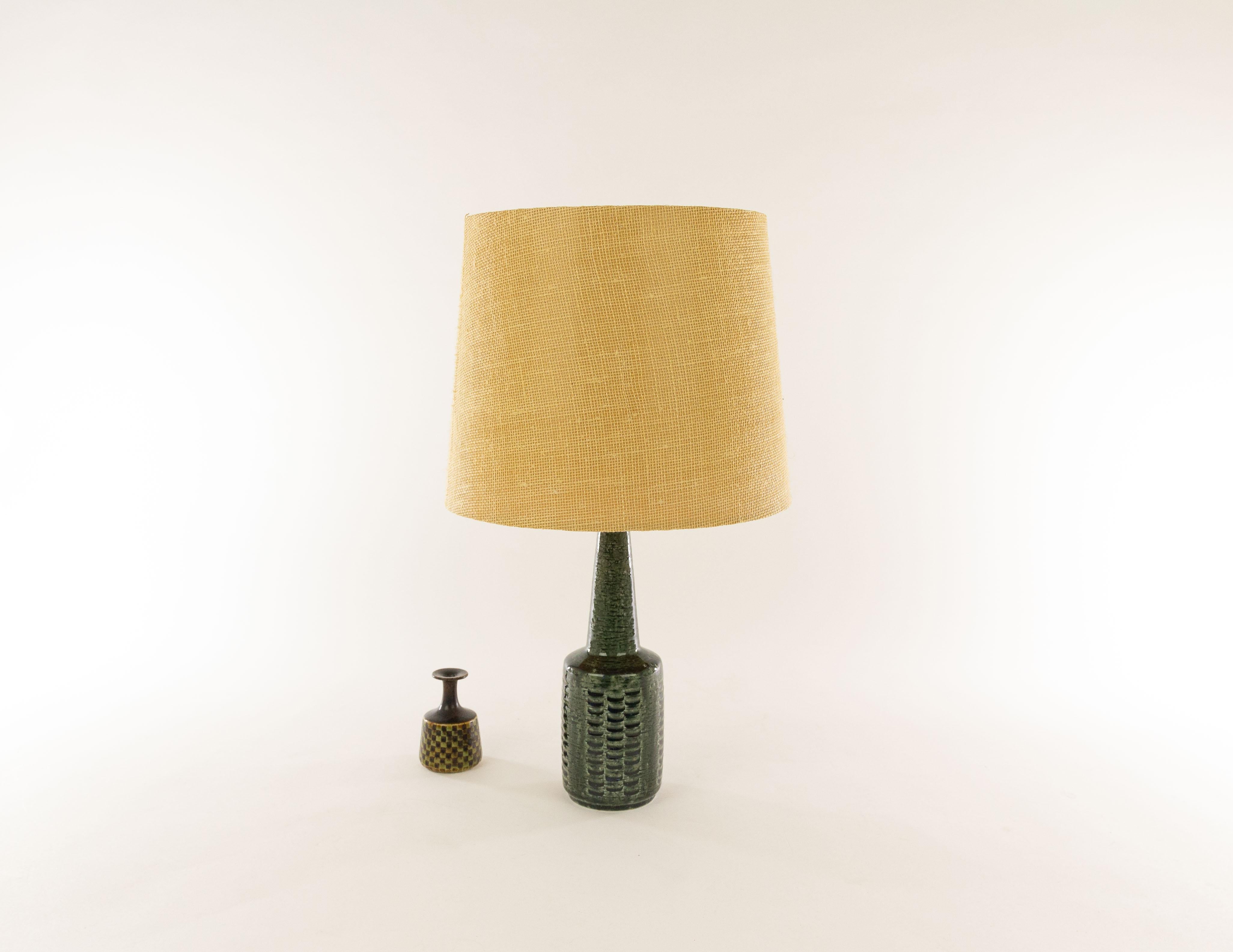 Hand-Crafted Pair of Green Table Lamps DL/21 by Annelise & Per Linnemann-Schmidt for Palshus For Sale