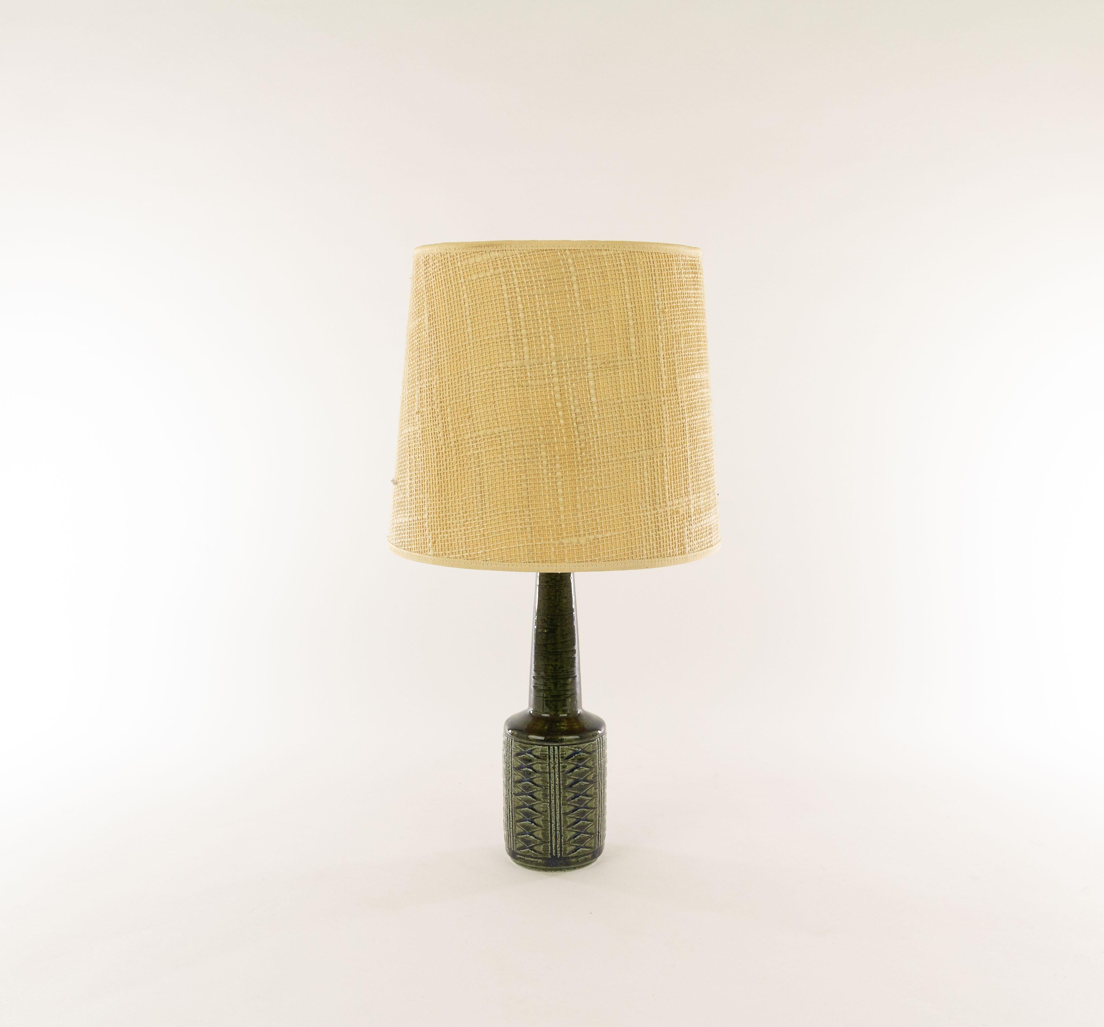 Pair of Green Table Lamps DL/21 by Annelise & Per Linnemann-Schmidt for Palshus In Good Condition For Sale In Rotterdam, NL