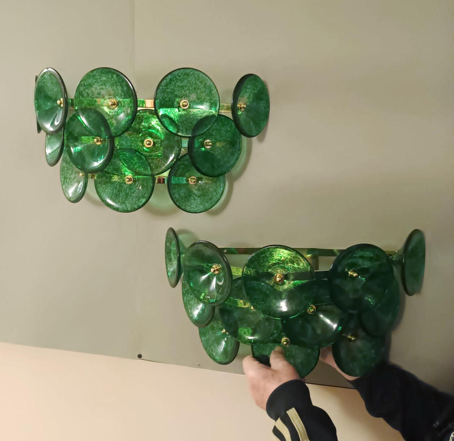 Pair of Green Trumpets Sconces For Sale 5