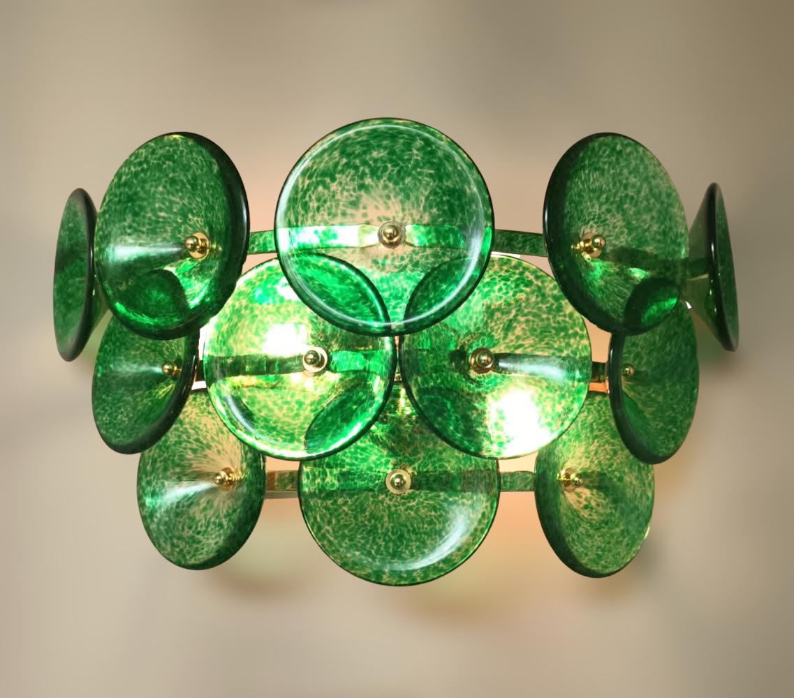 Pair of Green Trumpets Sconces For Sale 1