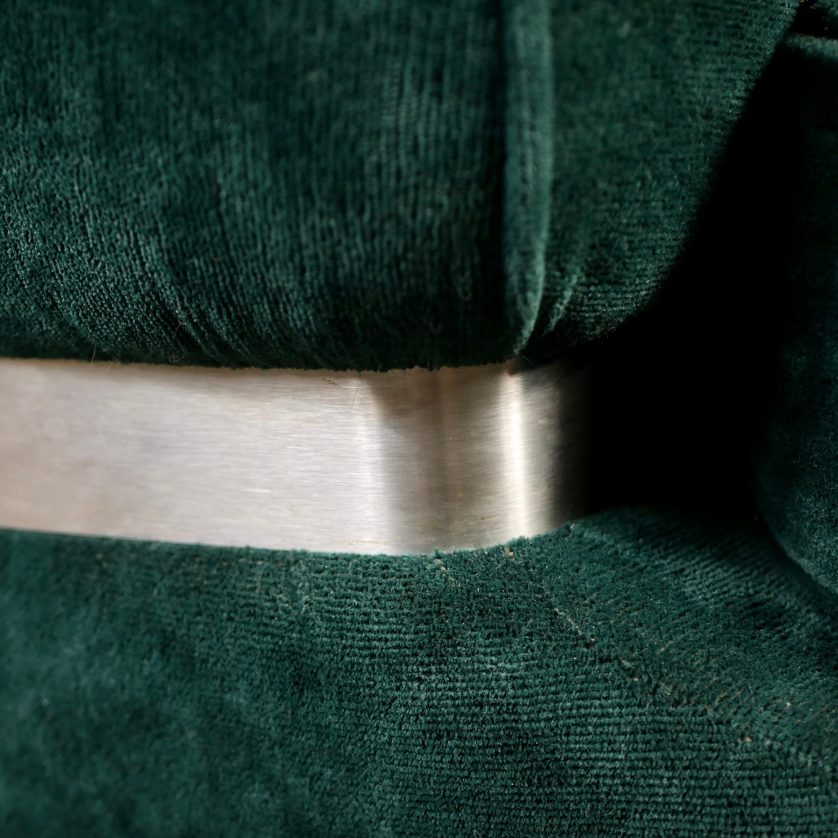 Paire de fauteuils en velours vert de Beka, fabriqués en France, 1970 5