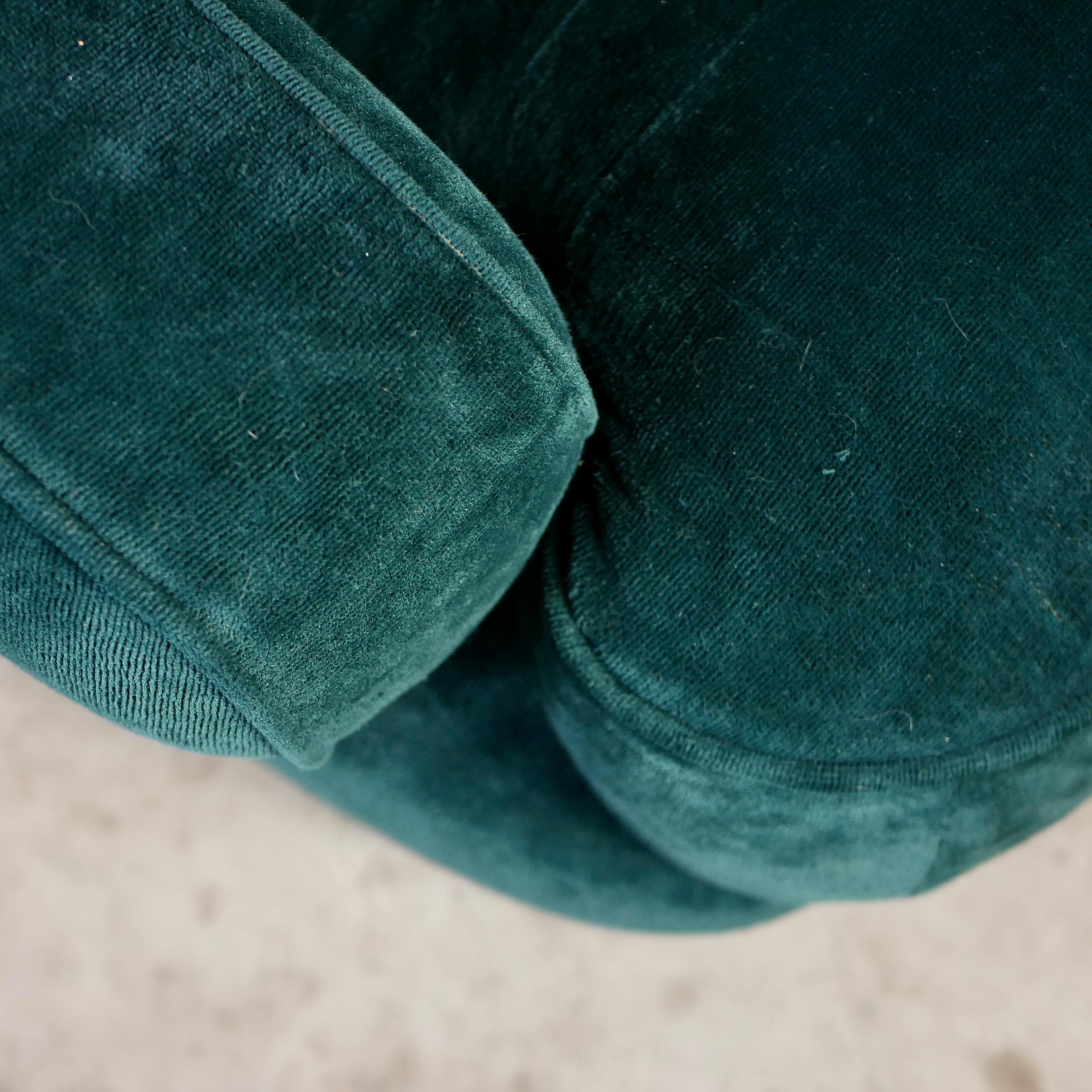 Paire de fauteuils en velours vert de Beka, fabriqués en France, 1970 6