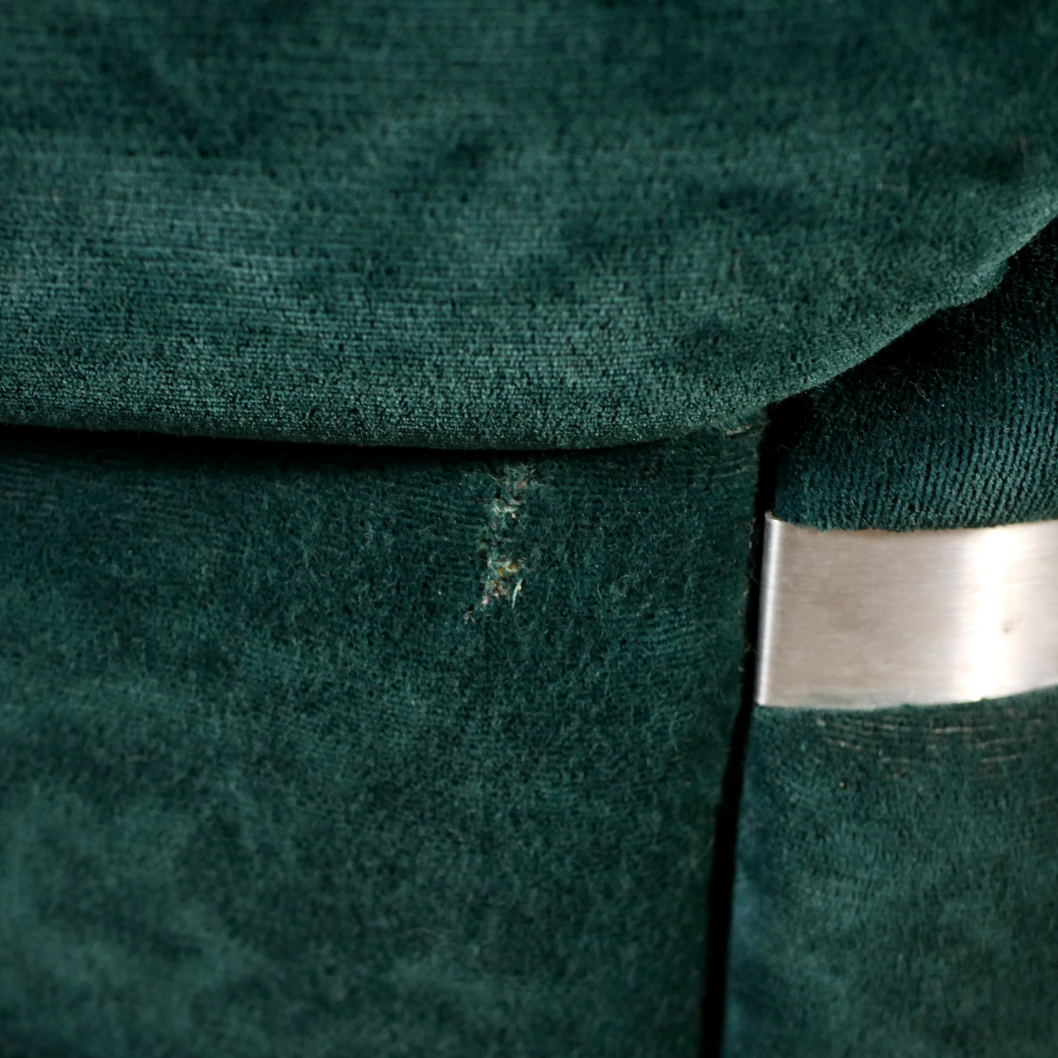Paire de fauteuils en velours vert de Beka, fabriqués en France, 1970 8