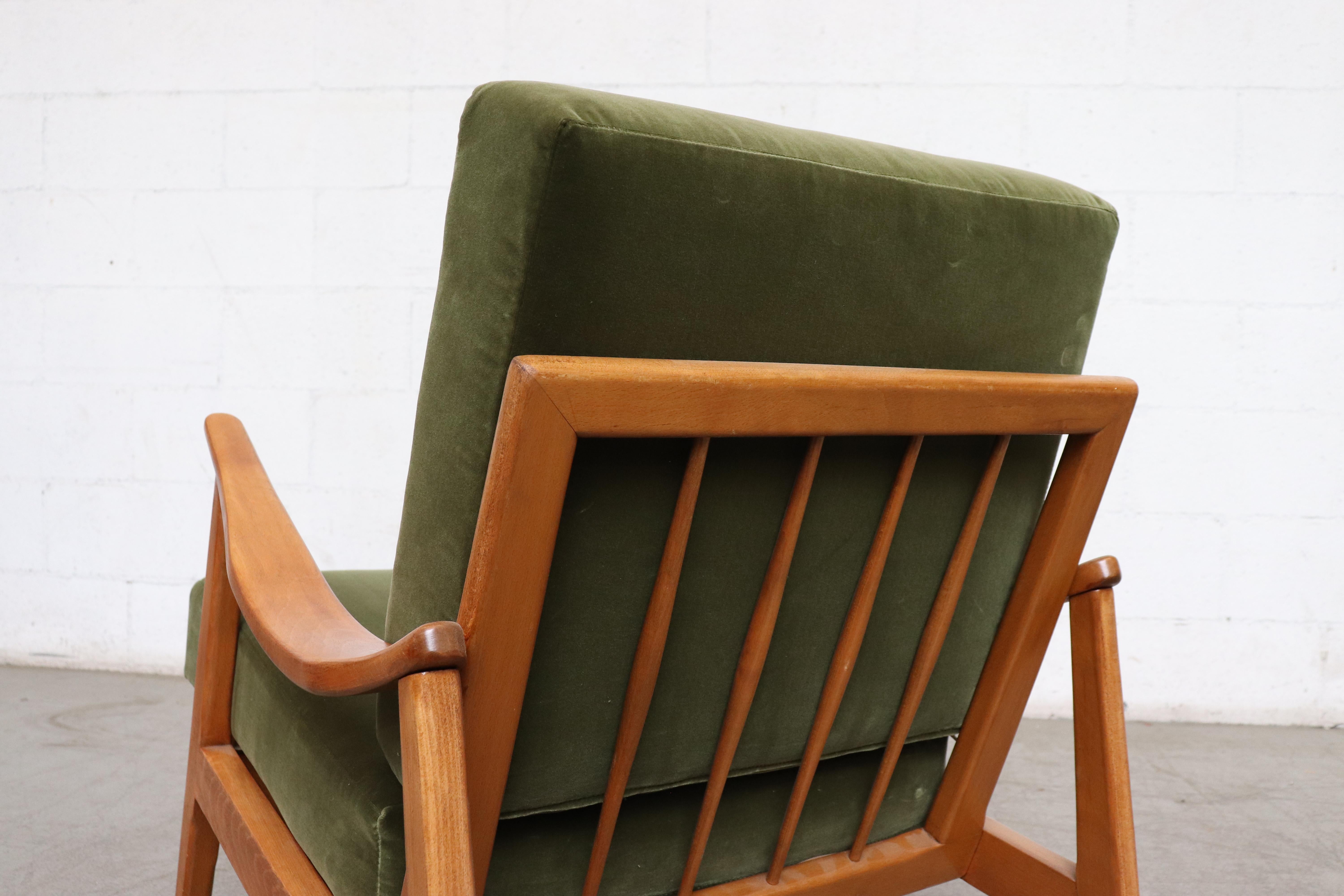 Pair of Green Velvet Lounge Chairs  5