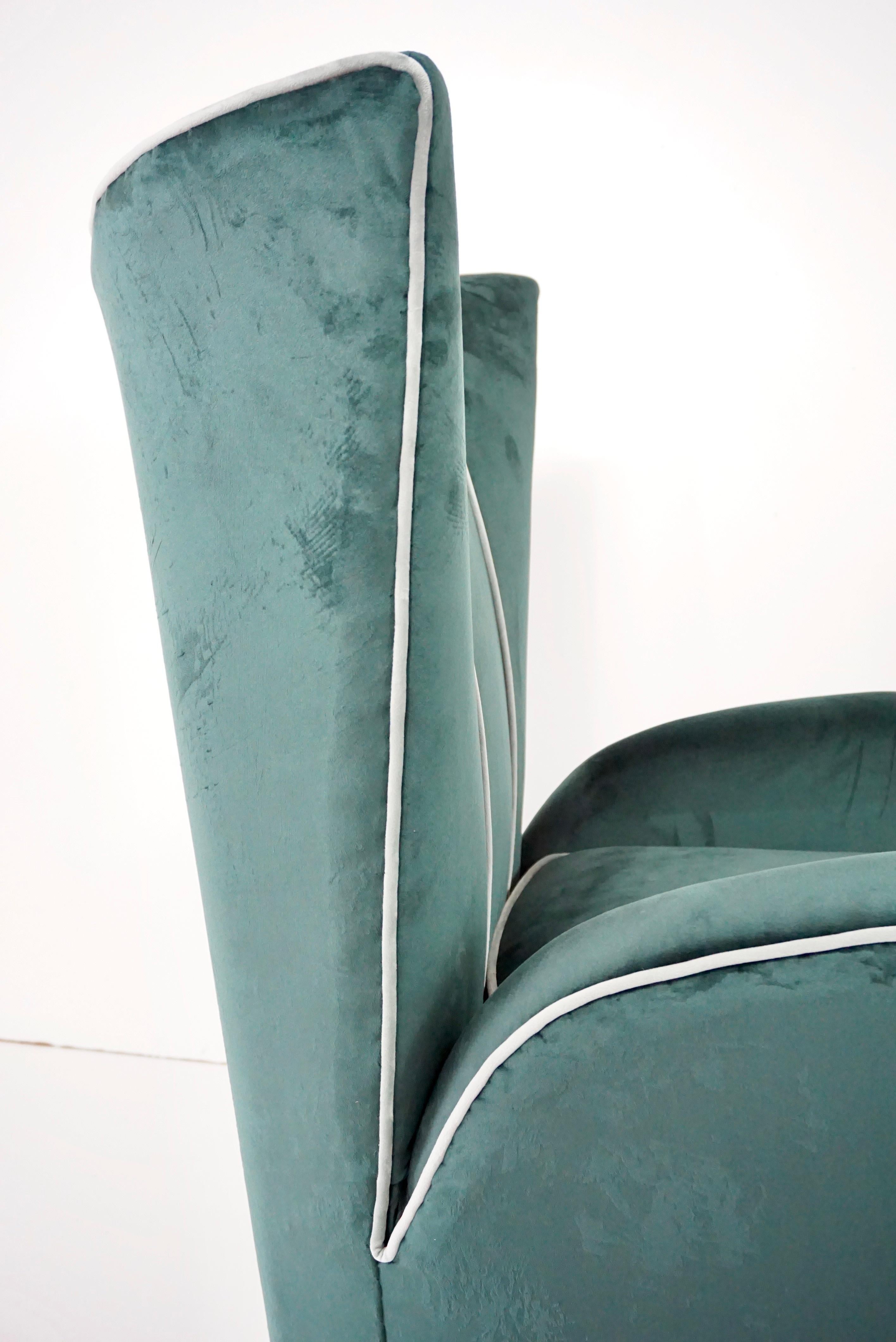 Paar Paolo Buffa-Sessel aus grünem Samt, 1950 im Angebot 8