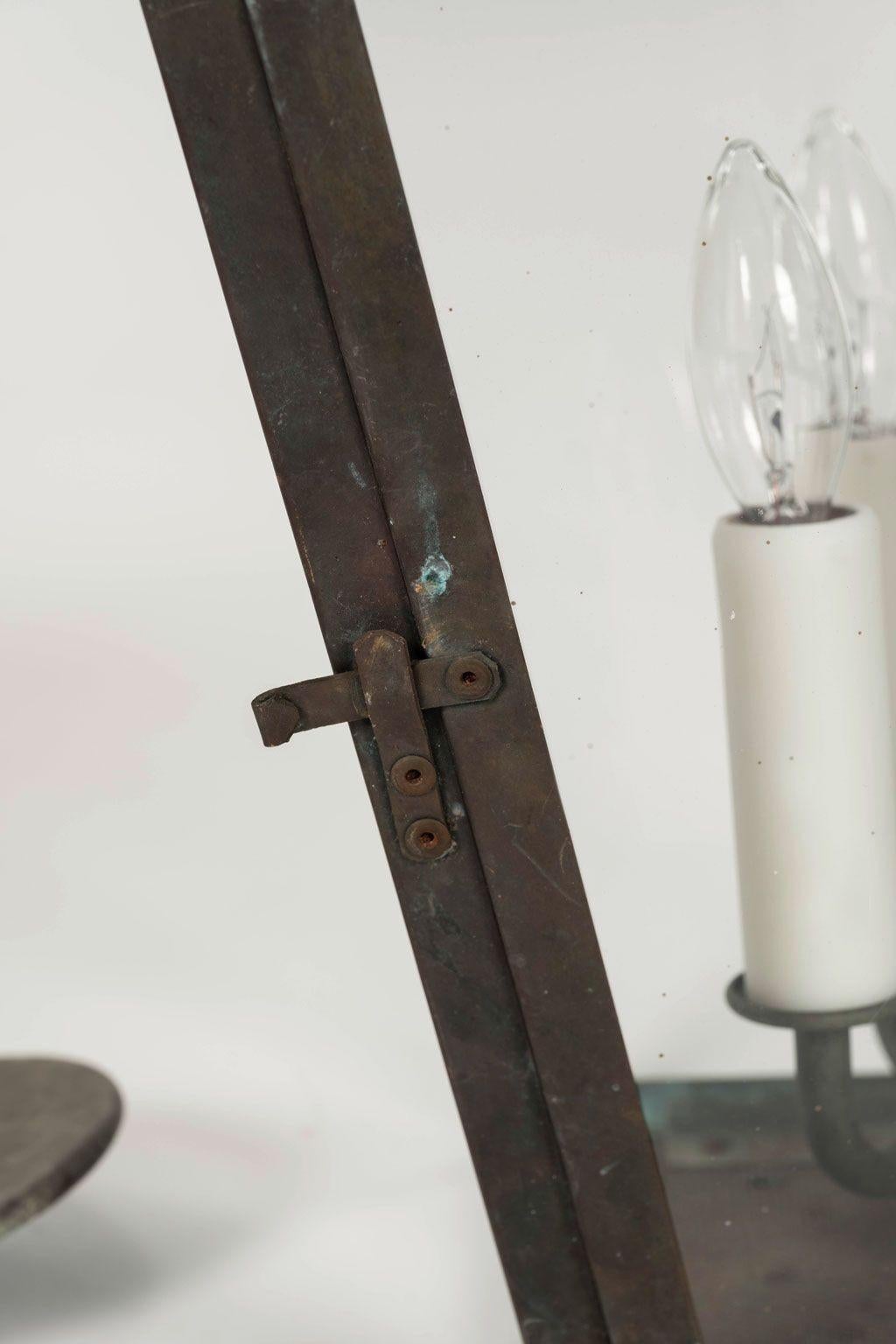 Pair of Green Verdigris Copper Lanterns 3