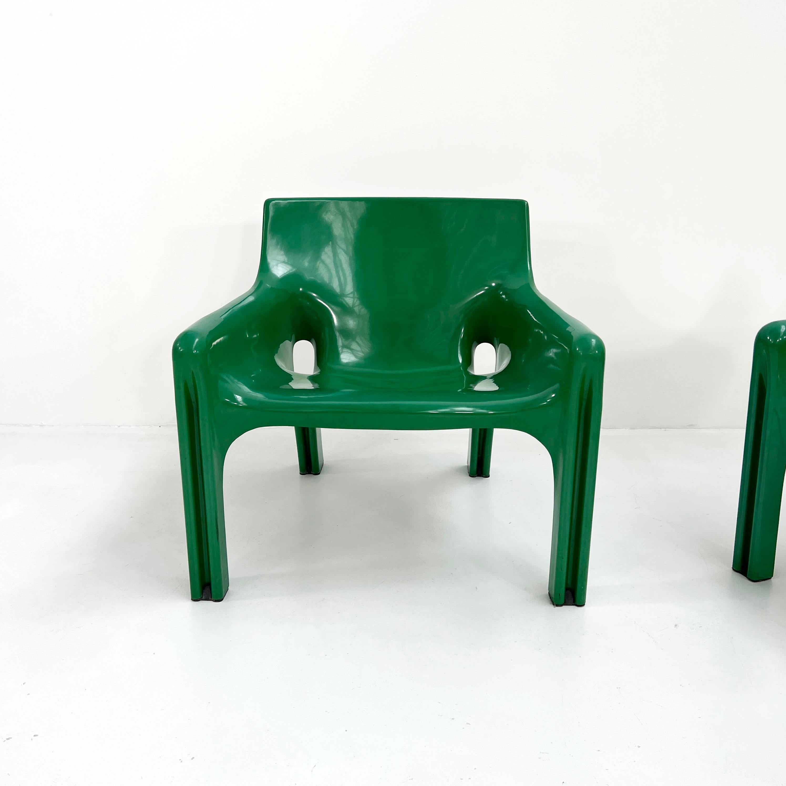 Plastic Pair of Green Vicario Lounge Chair by Vico Magistretti for Artemide, 1970s