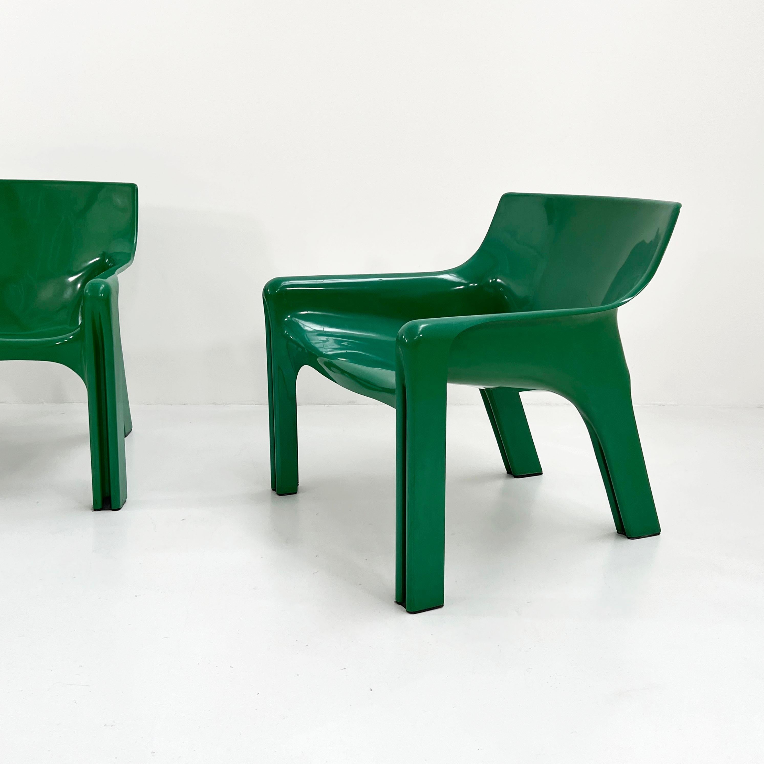 Pair of Green Vicario Lounge Chair by Vico Magistretti for Artemide, 1970s 1