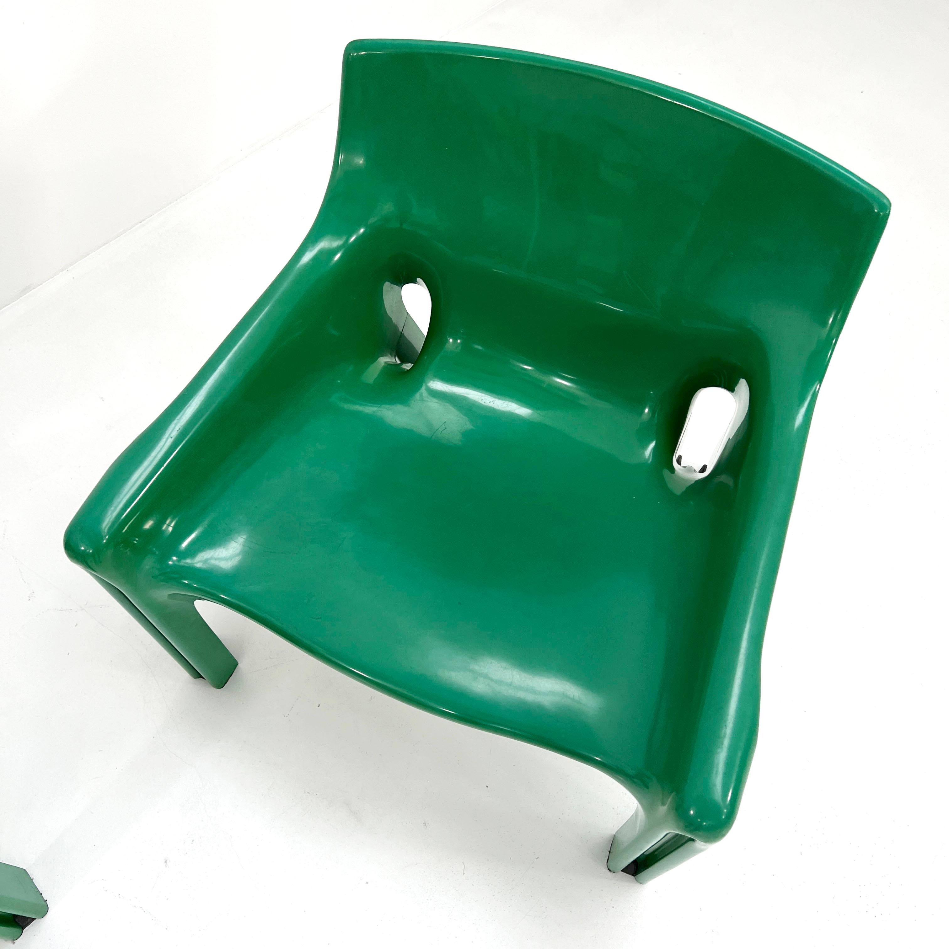 Pair of Green Vicario Lounge Chair by Vico Magistretti for Artemide, 1970s 2