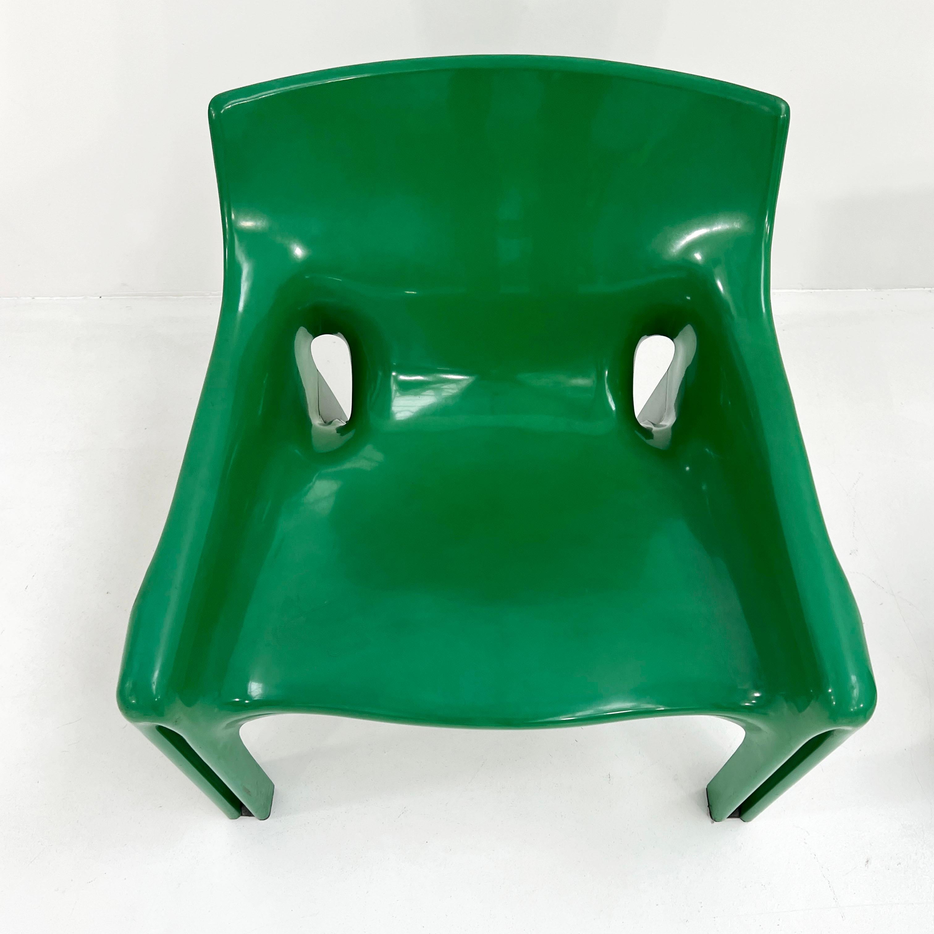 Pair of Green Vicario Lounge Chair by Vico Magistretti for Artemide, 1970s 3