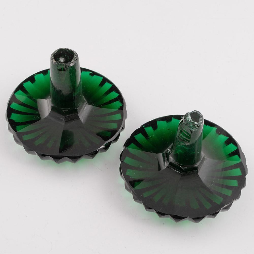 Pair of Green Victorian Decanters with Labels c1850 For Sale 5