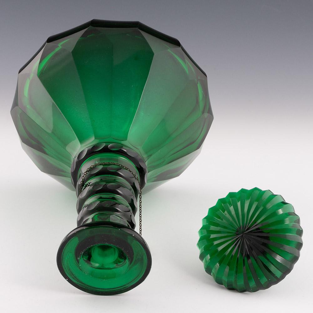 Pair of Green Victorian Decanters with Labels c1850 For Sale 1