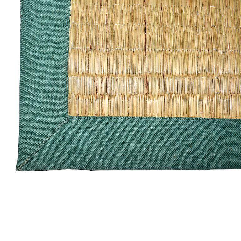 Art nouveau Ensemble de quatre sets de tapis de table en osier vert en vente